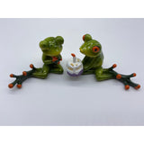 Frog Birthday Wishes Pair Multi Color Resin Glossy