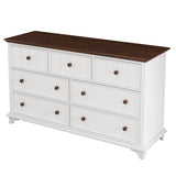 Wood 7-Drawer Dresser Kids Night Stand End Side Table White Modern