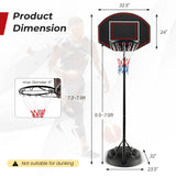 5.5-7.5ft Adjustable Portable Basketball Goal System with Backboard