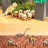 3-Pack Brown Plastic Tablecloth for Dinosaur Birthday Rectangle