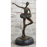 Art Cute Child Ballerina A Bronze Trophy Sculpture Hot Cast Figurine Brown Finish Handmade