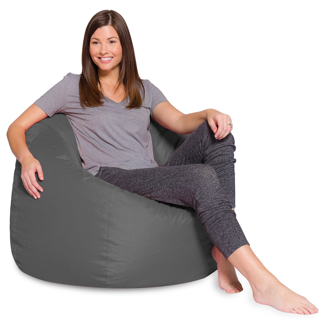 Posh Bean Bag Chair for Children, Teens & Adults - 35", Heather Gray