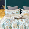 Queen Cotton Bed Set Baby Blue Paisley Modern