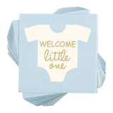 100 Disposable Boy Baby Shower Cocktail Paper Napkins Party Decorations 5"x5" Blue