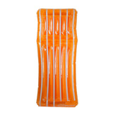 72" Inflatable Orange and White Transparent Cool Stripe Swimming Pool Mattress Float Plastic