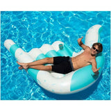 Inflatable Swimming Pool White and Blue Hang Loose 2 Lounger Ages 7 Up