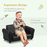 Kids Sofa Set with Footstool for Toddlers Black Modern Contemporary