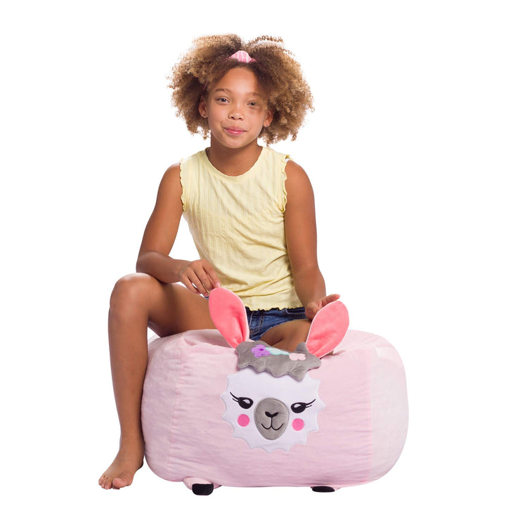 Posh Creations XSMD-COVER-AN012 Bean Bag Chair, Llama - Pink, Medium-18 inch