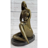 Mother with Baby Bronze Statue Sculpture Figure Pregnancy Shower Mothers Gift Brown Finish Handmade