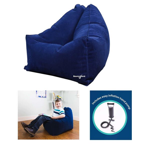 Comfy Cozy Peapod Inflatable Chair for Kids Blue Plastic