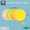 48 Summer Citrus Paper Dinner Plates Birthday Party Baby Shower 9in 9"