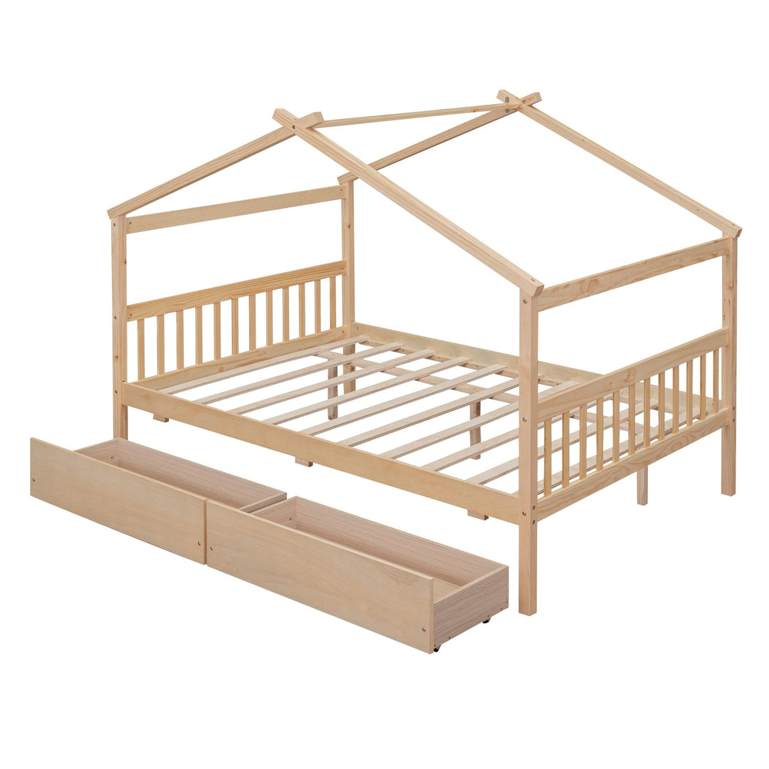 Bed Playhouse Design Full Size Kids Brown Mid-Century Modern