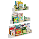 Kids Bookcases for Wall D Cor 36-30-24" White Set of 3 Modern