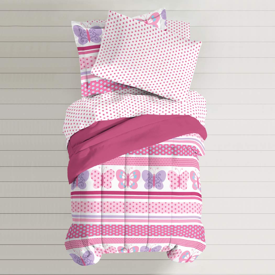 5 Piece Girls Hot Butterfly Themed Comforter Set Tn