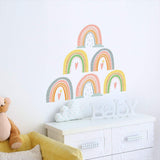 Hand-Drawn Rainbows Children Kids Wall Sticker Nursery Multi