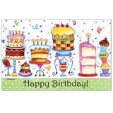 Paper Placemat Birthday Cakes 24-Pack Multi Color Rectangle