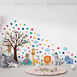 Happy London Zoo with Colourful Dalmatian Dots Nursery Kids Room