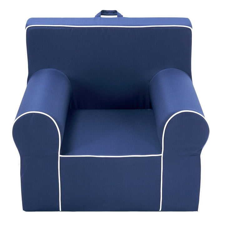 Heritage Kids Navy Everywhere Foam Armchair with Carry Handle and Removable Cover,25"x21"x 22",Ages 3+