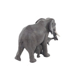 Rustic Polystone Mother and Child Standing Elephant Figure Brown