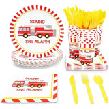 Fire Truck Birthday Party Supplies Multi Color Plastic