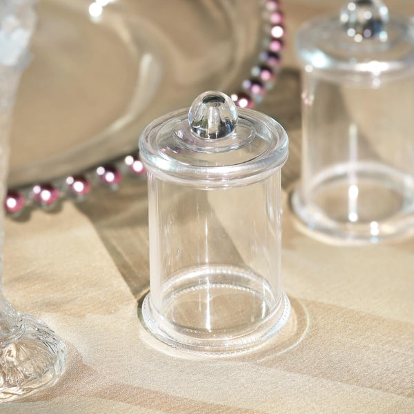 Set of 16 Pcs Clear Jar with Lid Baby Shower Party Candy Holder Gift Box 3.25in 3.25" H X 2" W Dp Plastic