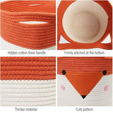 Cotton Rope Nursery Storage Woven Basket Orange