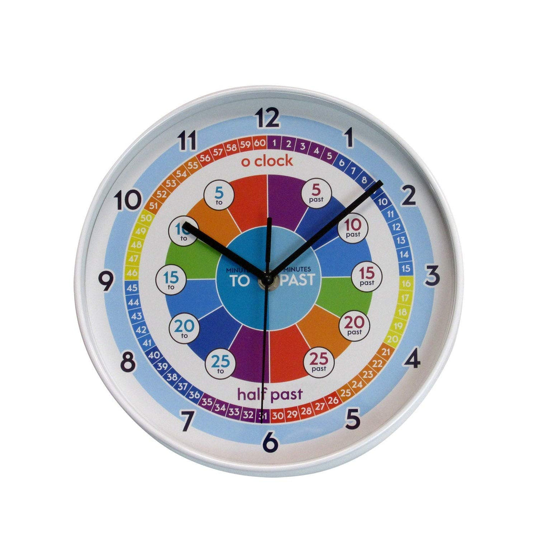 Colorful Kids Clock Time Learning DIY Art Home Decoration Blue