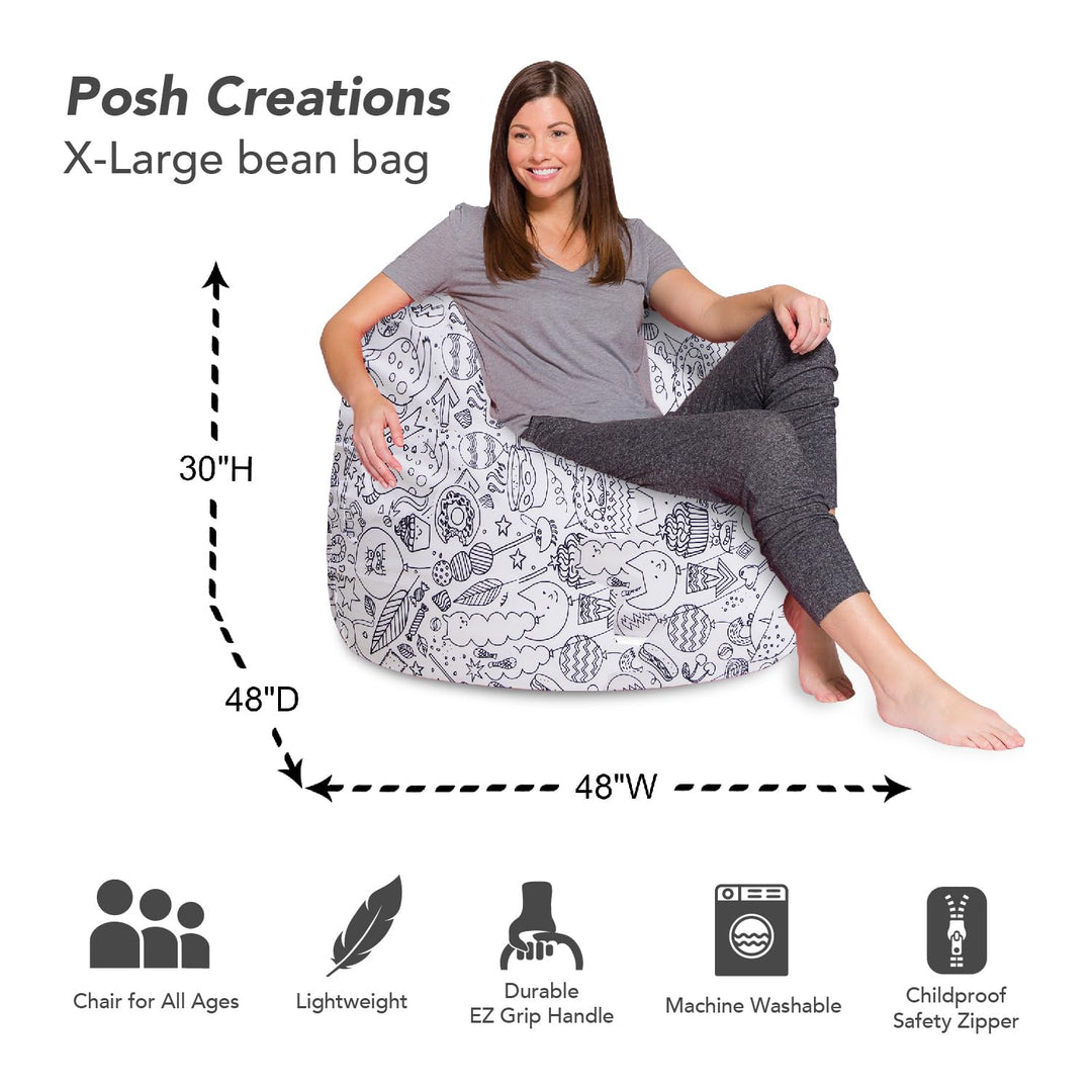 Big Comfy Bean Bag Chair: Posh Beanbag Chairs with Removable