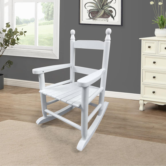 White Outdoor Rocking Chair Suitable for Kids Wood