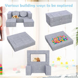 Kids Couch 6pcs Modular ay with Blanket Furniture for Bedroom and