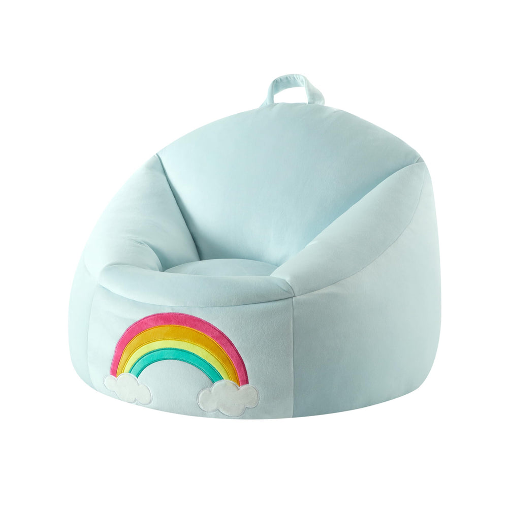 Heritage Kids Micromink Squishy Bean Bag Chair for Kids Ages 3+, Rainbow