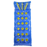 76" Blue and Yellow Inflatable 18-Pocket French Style Swimming Pool Air Mattress Plastic