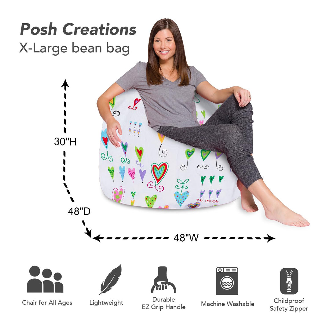 Big Comfy Bean Bag Chair: Posh Beanbag Chairs with Removable