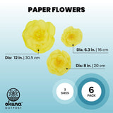 3D Flower Yellow Paper Wall Flowers for Baby Shower Birthday Party