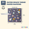 Rocket Ship Napkins for Outer Space Birthday Party (Blue 5 X in 50