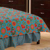 Multi Color Gypsy Floral Quilt Set Twin Green Red Flower Printed Teen