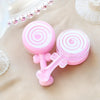 Set of 24 Pcs Pink Plastic Baby Rattle Shower Party Candy Holder Gift Box 3.75in 3.75" H X 2" W 1" Dp