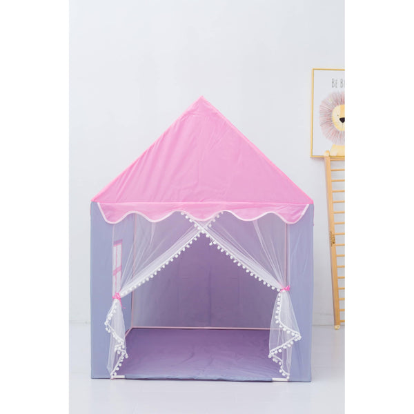 50 in. L X 38 W 54 H Pink Princess Castle Large Play House (3pc) Vintage Unisex Poly Synthetic Fiber 3 Piece