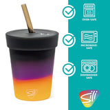 ilipint: ilicone Kids 8oz traw Tumblers: 2 Pack - Moon Beam & un