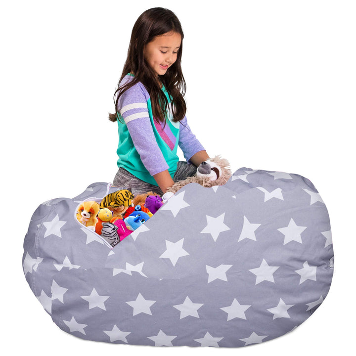 Posh Creations Kids Stuffed Animal Storage Bean Bag Chair Cover