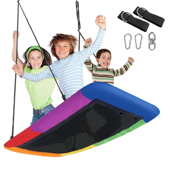 Saucer Tree Swing Giant Outdoor Rectangle Platform for Kids Water Proof Up to Lbs Multi Color Foam