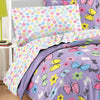 Girls Whimsical Butterfly Floral Comforter With Sheet