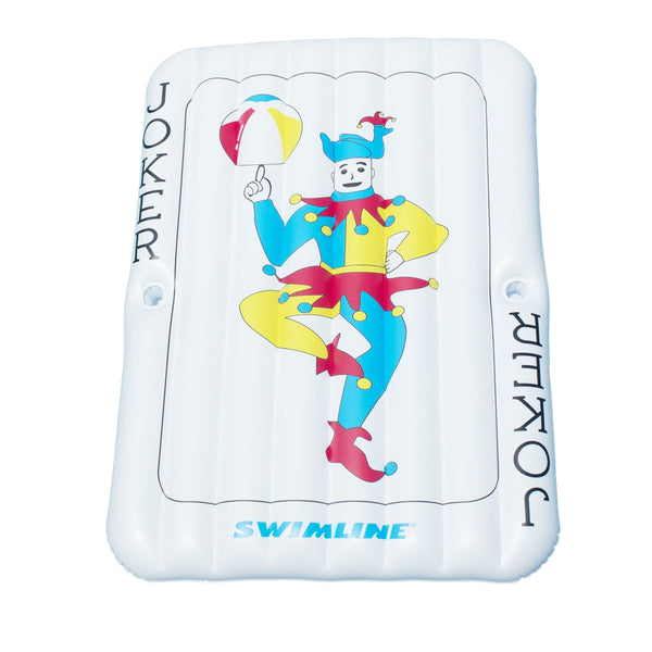 69" Inflatable White and Blue Joker Playing Card Pool Mattress Plastic