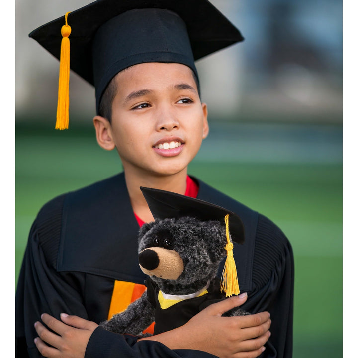 Long Arms Black Bear Graduation Plush Toy with Gown and Cap 21