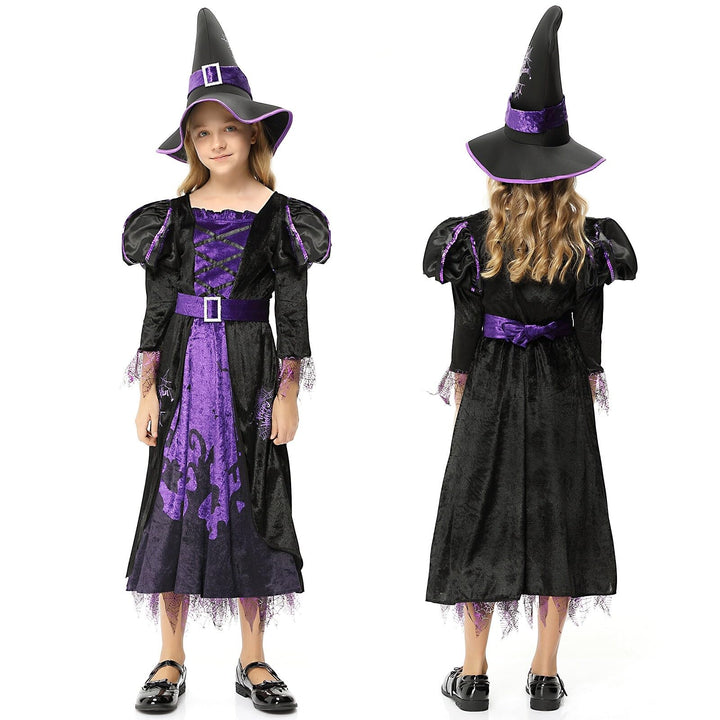 Witch Costume for Kidsï¼Œhalloween Party Fancy Dress Up Deluxe Set