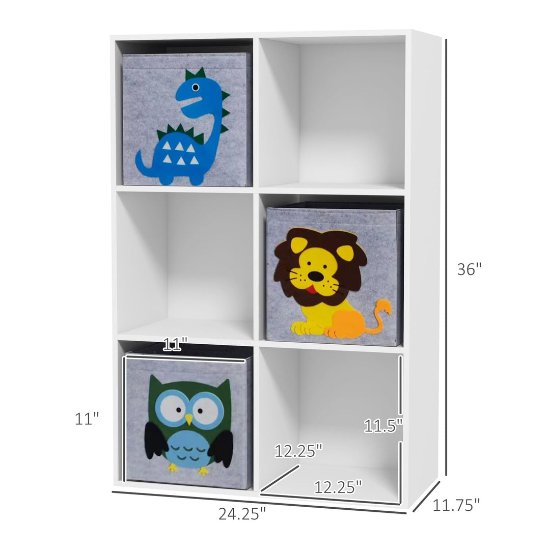 Children's Toy Organizer Storage with 3 Bins and Cute Animal Design