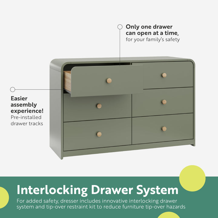 Storkcraft Santos 6 Drawer Dresser (Black) Dresser for Nursery