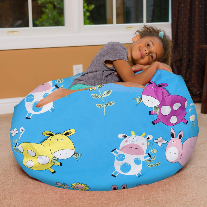 Posh Beanbags Bean Bag Chair Large-38in Canvas Birds