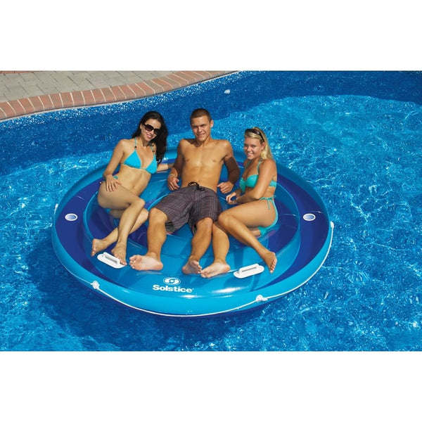 84"-inch Inflatable Round Jumbo Island Swimming Pool Raft Lounger 84" Blue Plastic