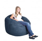 SLACKER sack 4-Feet Microfiber Microsuede Beanbag Chair, Navy